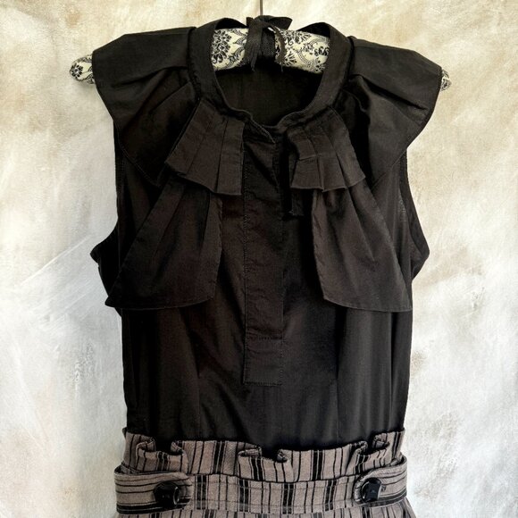 La Chocole Sleeveless Black and Grey Ruffle Dress - XS - Picture 2 of 7